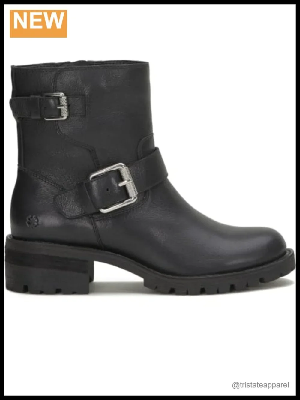 Lucky Brand Taini Women's Ankle Motorcycle Bootie Leather Zip Block Heel